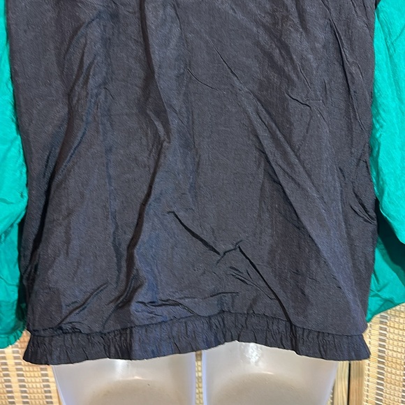 Ashley Hill Vintage 1990s Y2K Black Green Colorblock Zip Front Windbreaker Large - Picture 13 of 16